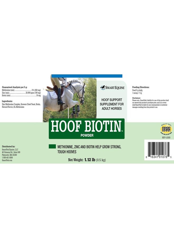 SmartEquine Horse Biotin Powder | Hoof Supplement for Horses | Biotin for Horses | Includes Zinc and Methionine | 18 oz Jar - Image 2